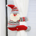 Christmas Fabric Curtain Tiebacks with Santa Snowman Holiday Decor