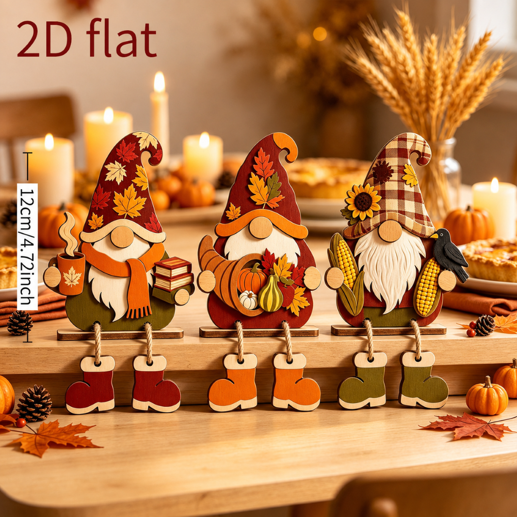 Wooden Halloween Pumpkin Tabletop Decor DIY Hanging Ornament