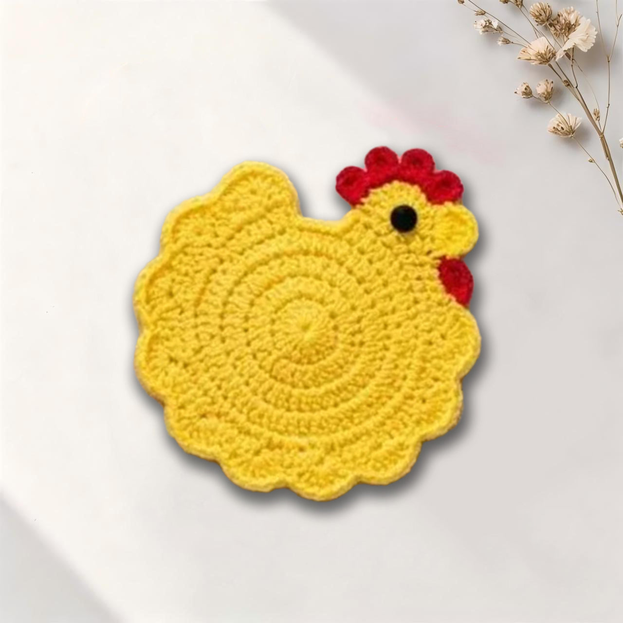 Handmade Crochet Chicken Coaster Placemat Table Decor