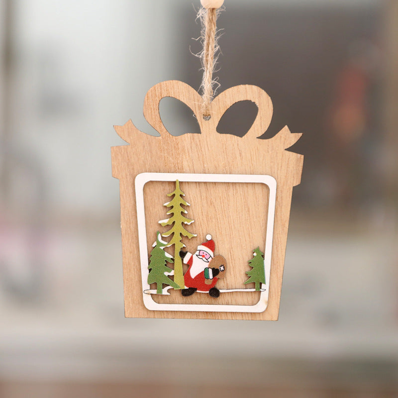 Wooden Christmas Hanging Ornament Holiday Tree Decor
