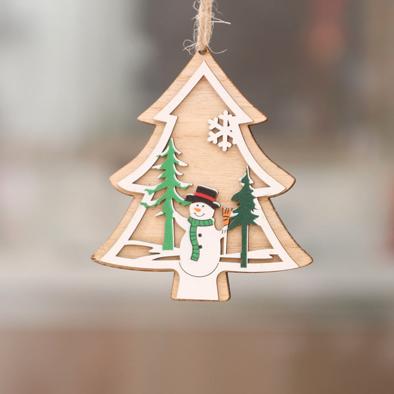 Wooden Christmas Hanging Ornament Holiday Tree Decor