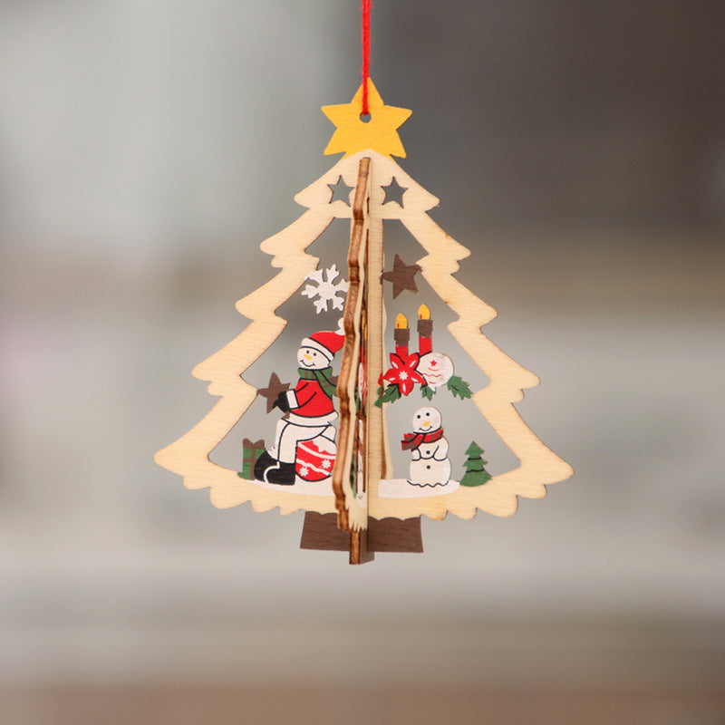 Wooden Christmas Hanging Ornament Holiday Tree Decor