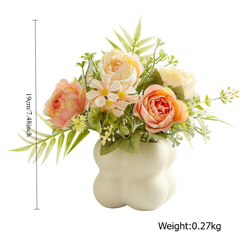 Faux Rose Bouquet Artificial Flower Bunch Home Decor