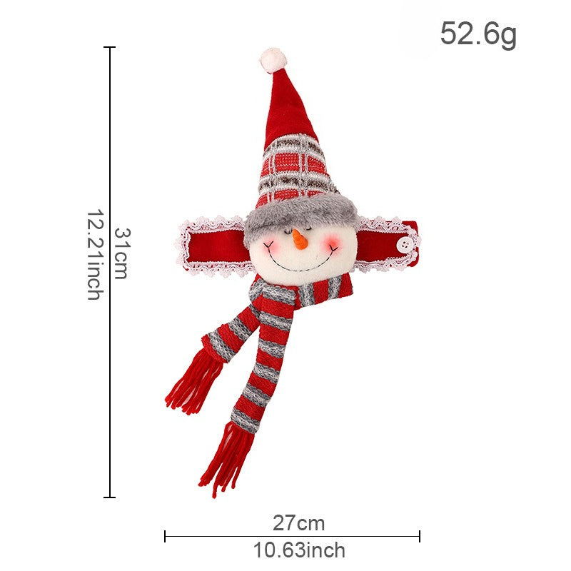 Christmas Fabric Curtain Tiebacks with Santa Snowman Holiday Decor