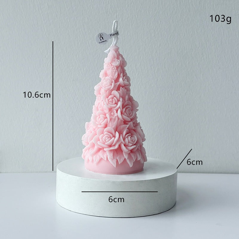 Bow Christmas Tree Candle Decorative Candle Holiday Home Decor