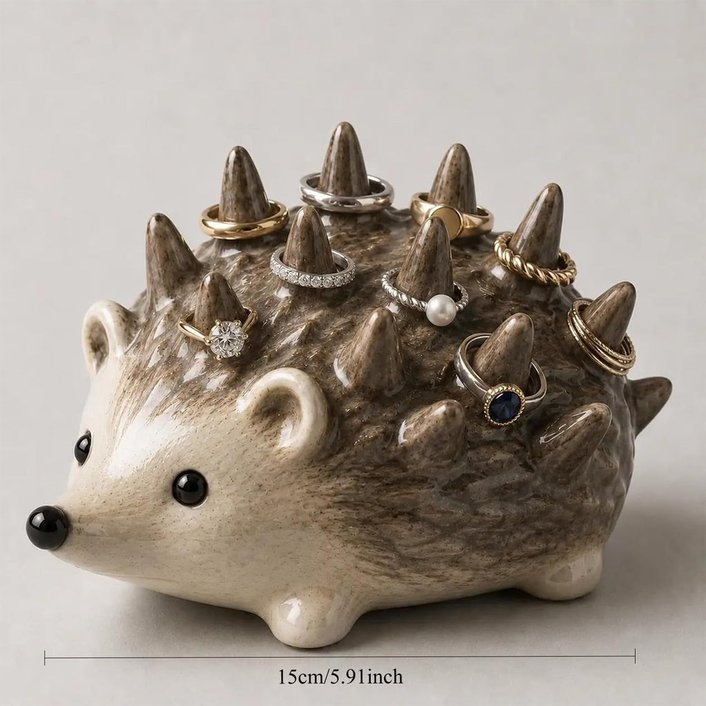 Hedgehog Ring Holder Resin Jewelry Organizer Decor