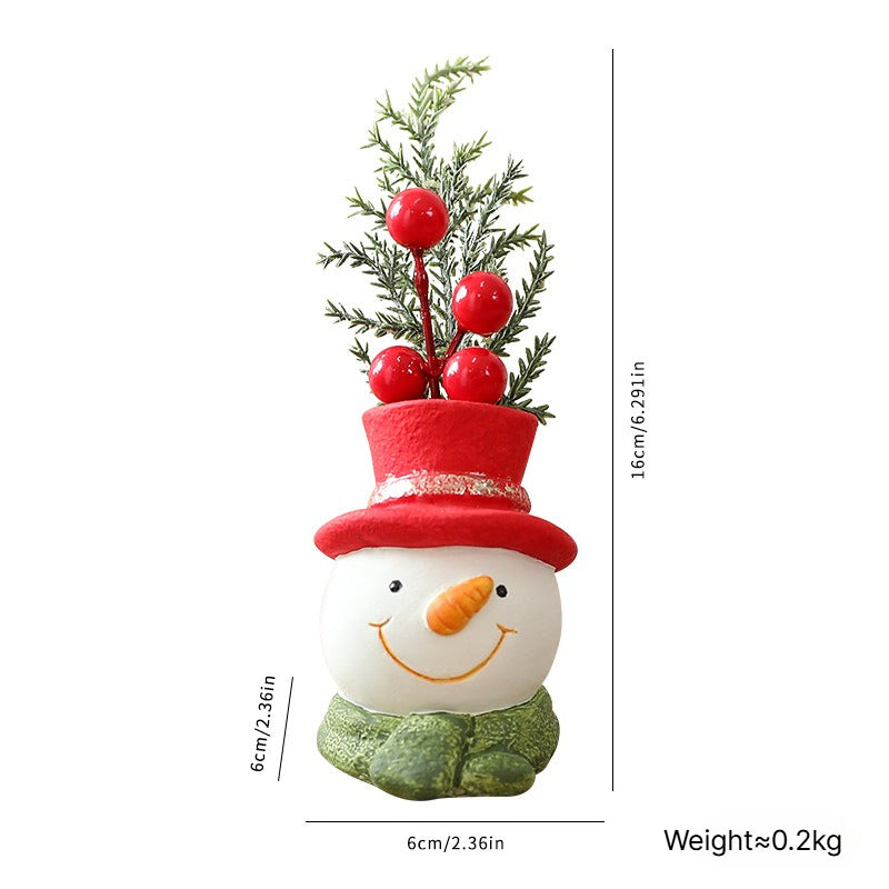 Foam Cement Christmas Character Planter Holiday Tabletop Decor
