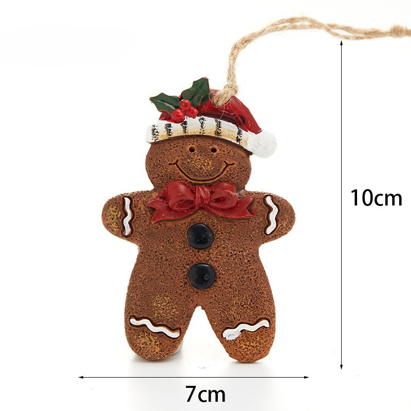 Resin Gingerbread Christmas Ornament Holiday Tree Hanging Decor