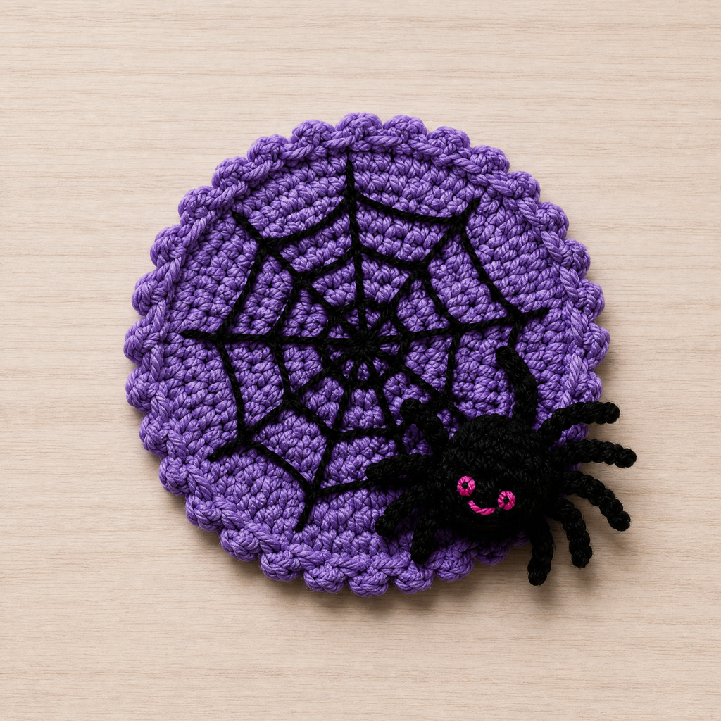 Crochet Spider Web Coaster Halloween Table Decor