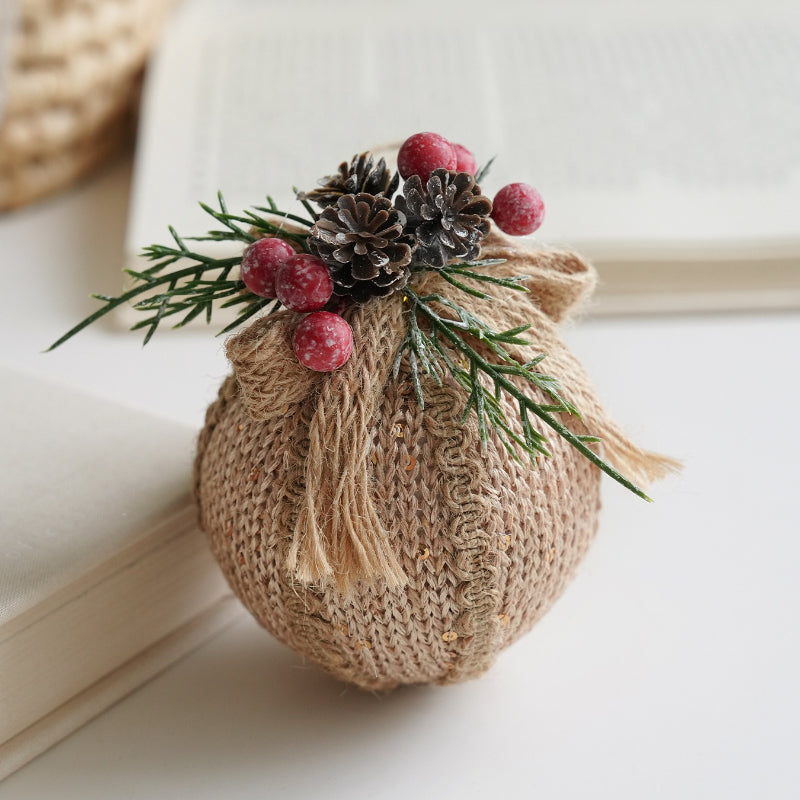 Yarn Christmas Ball Hanging Ornament Holiday Tree Decor