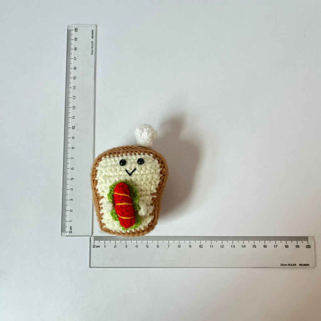 Crochet Bread Plush Keychain Cute Food Charm