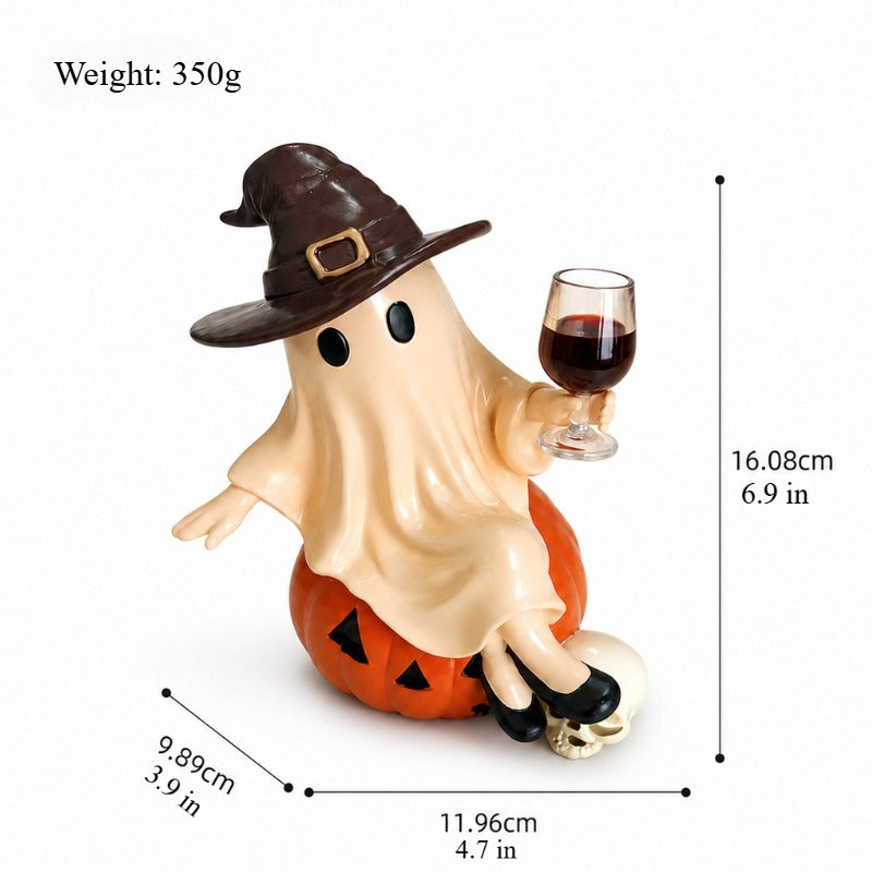 Halloween Ghost Wine Glass Resin Tabletop Decor