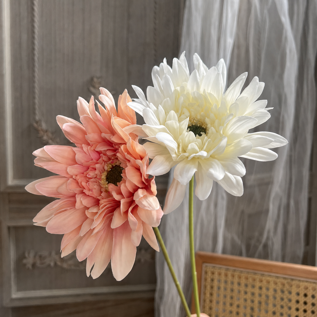 Artificial Dahlia Faux Flower Bouquet Gerbera Home Decor