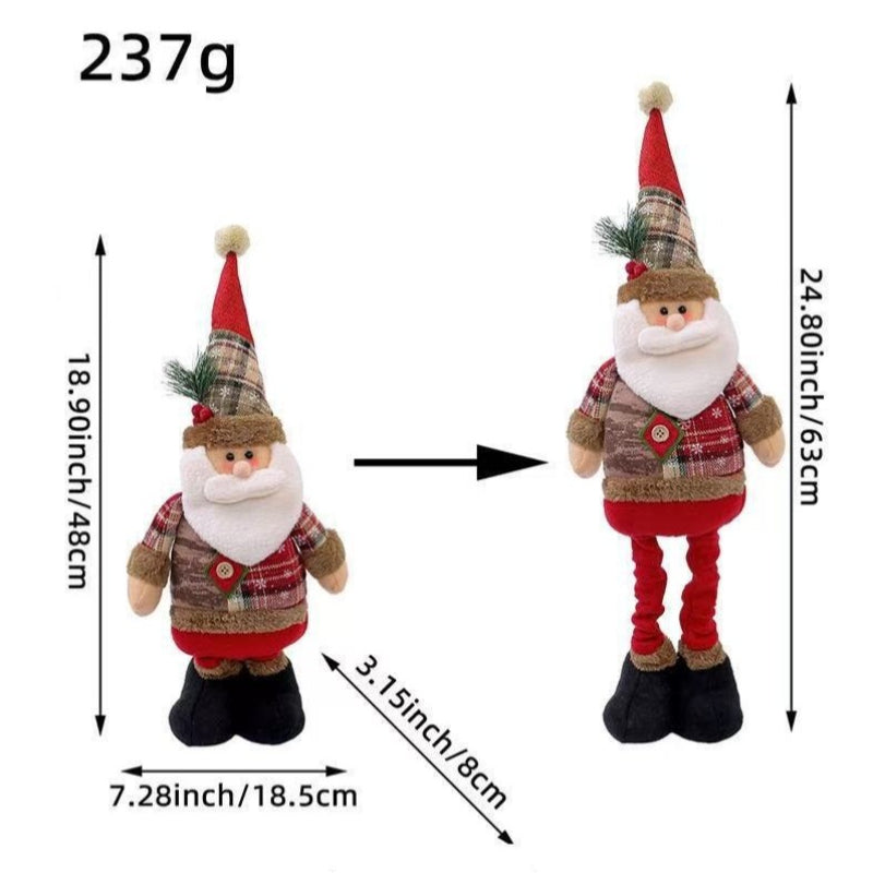 Christmas Extendable Leg Plush Doll Holiday Decoration