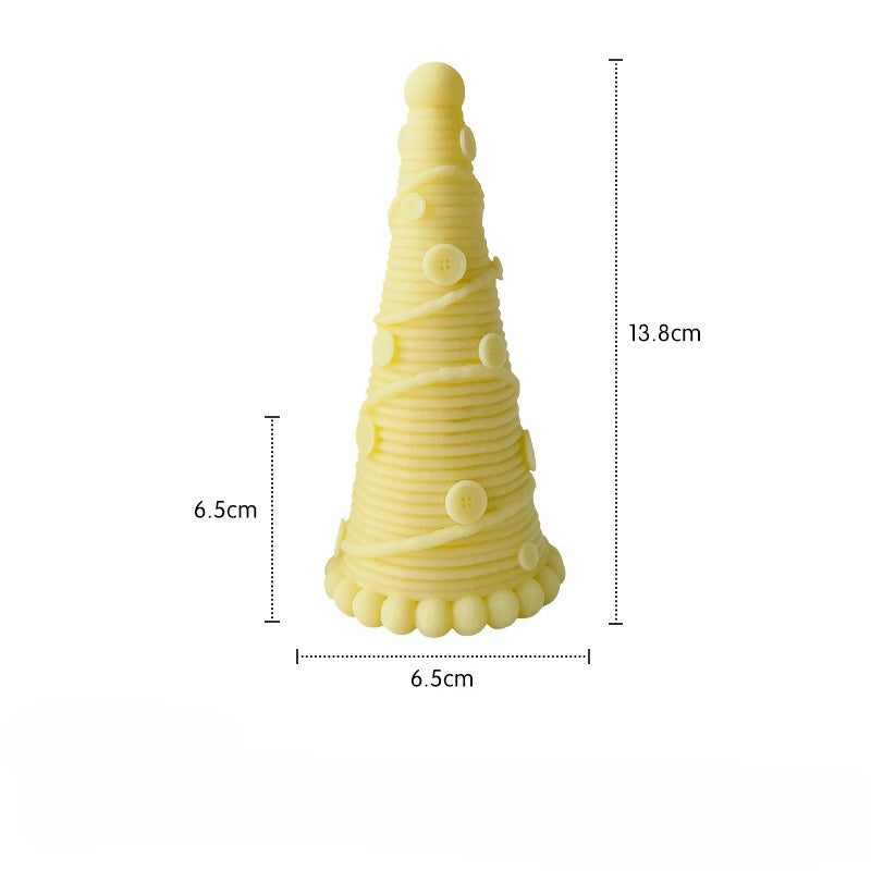 Modern Christmas Tree Candle Decor Colorful Holiday Tabletop Ornament