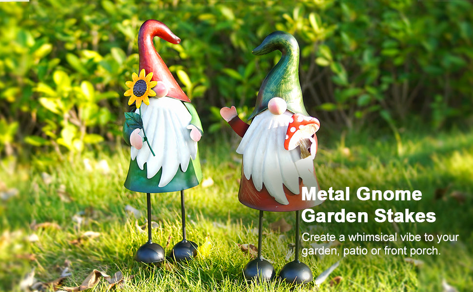 Solar Gnome Swing Lights Set of 2 - Red & Green