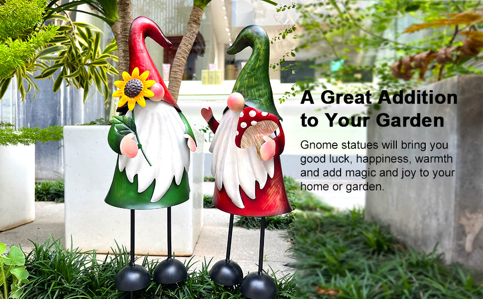 Solar Gnome Swing Lights Set of 2 - Red & Green