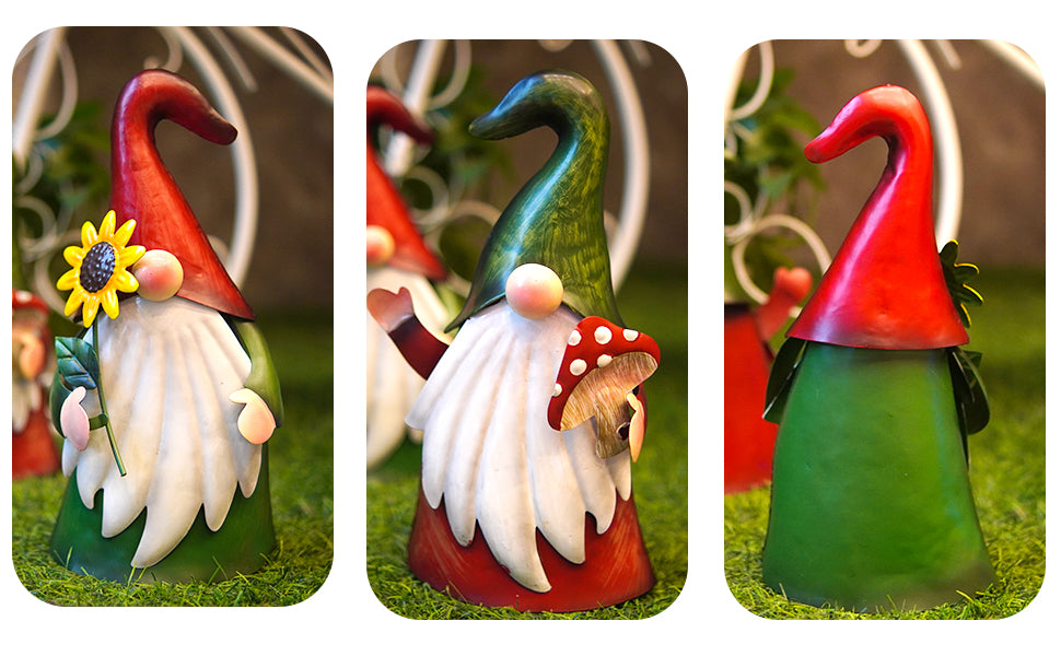 Solar Gnome Swing Lights Set of 2 - Red & Green