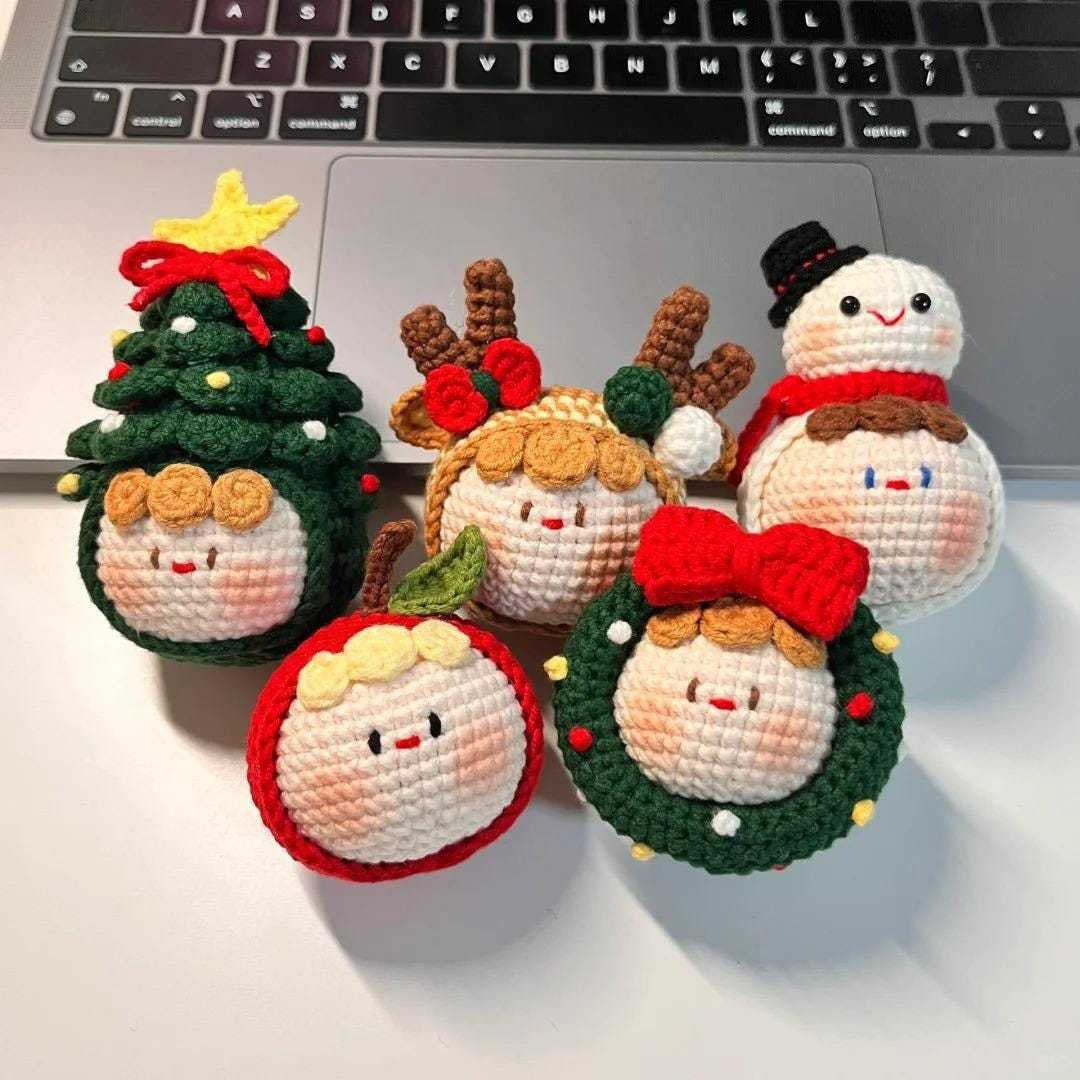 Crochet Christmas Figurine Hanging Decor DIY Ornament