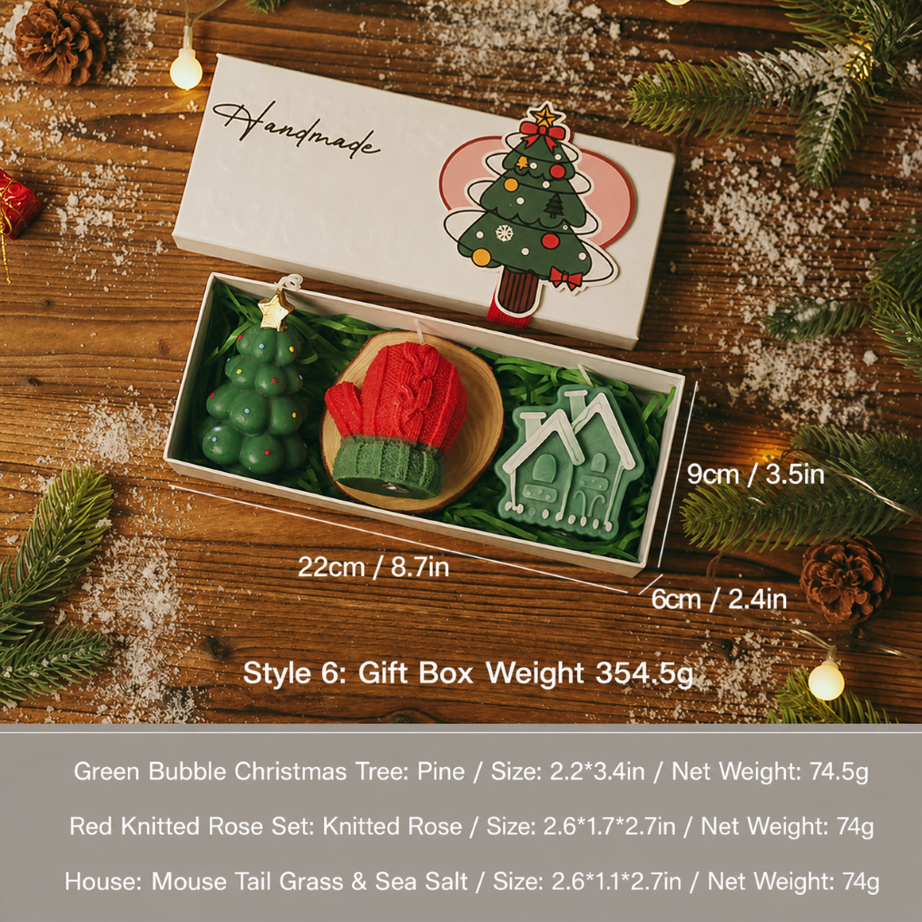 Christmas Scented Candle Gift Box Holiday Decorative Set