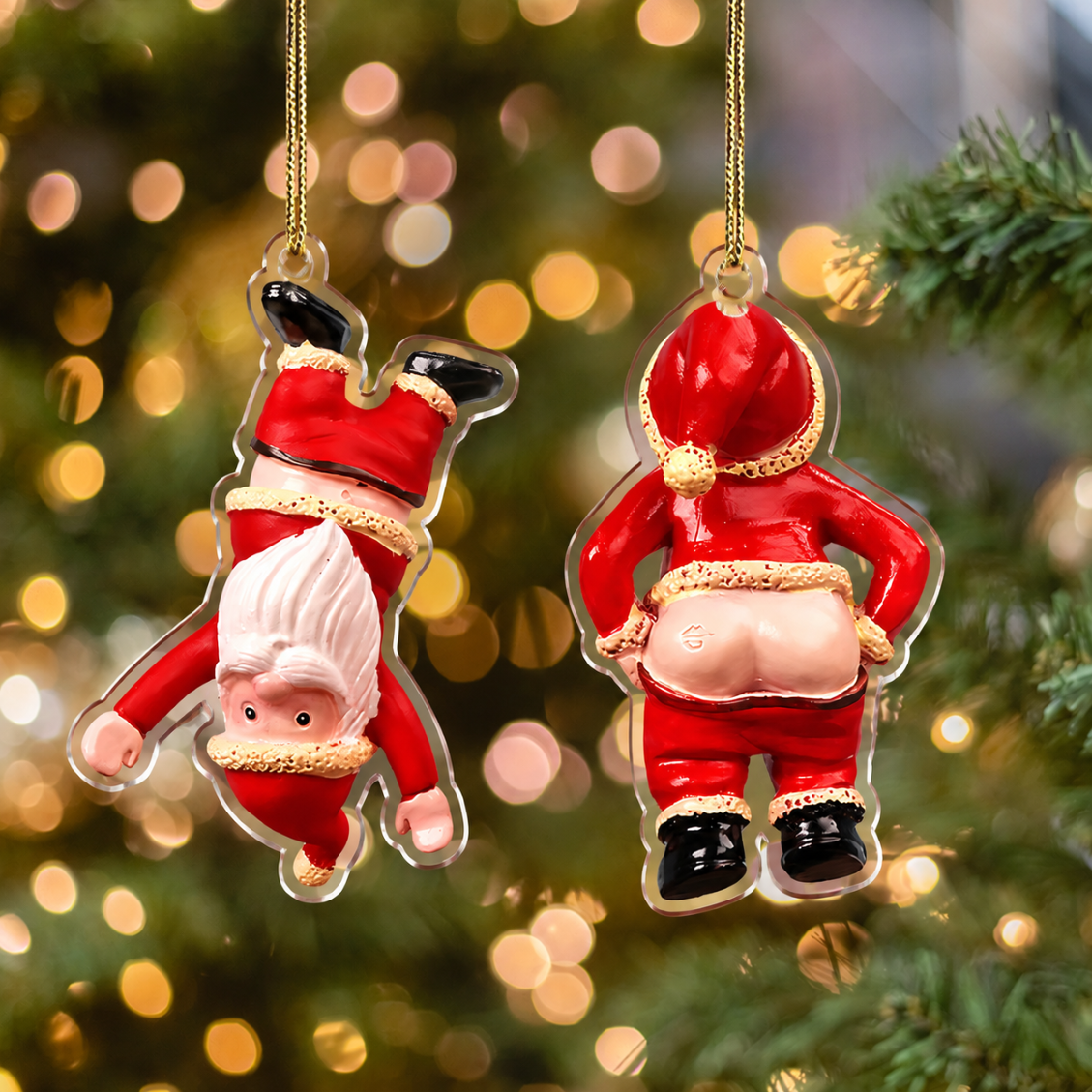 Acrylic Christmas Santa Hanging Ornament Car Charm