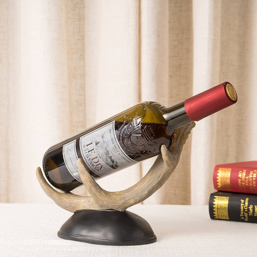 Staghorn Resin Wine Rack Animal Decor for Home & Bar