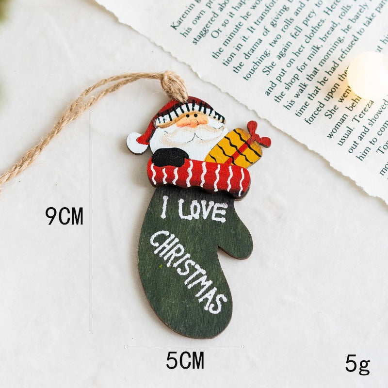 Christmas Wooden Ornament Hanging Decor Holiday Tree Decoration