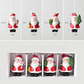 Christmas Resin Mini Figurine Ornament Set Holiday Gift Box Decor