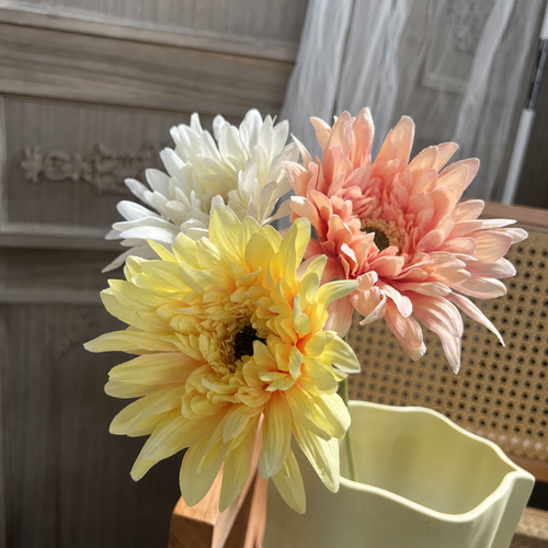 Artificial Dahlia Faux Flower Bouquet Gerbera Home Decor