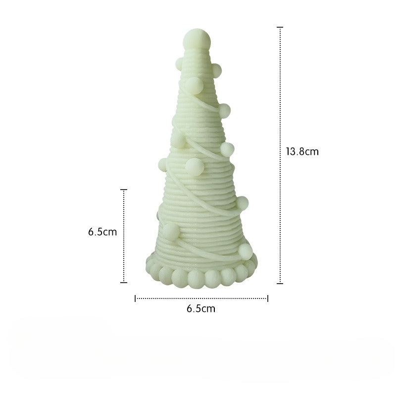 Modern Christmas Tree Candle Decor Colorful Holiday Tabletop Ornament