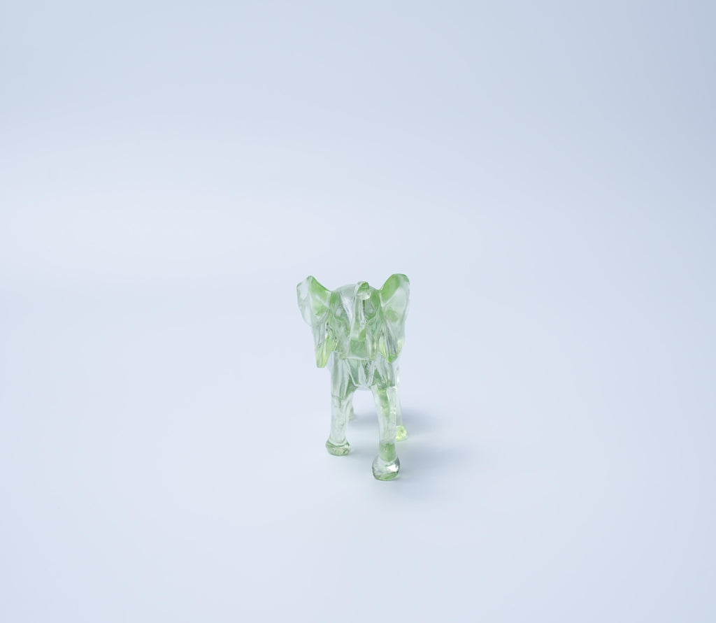 Green Resin Elephant Figurine Modern Home Décor Sculpture