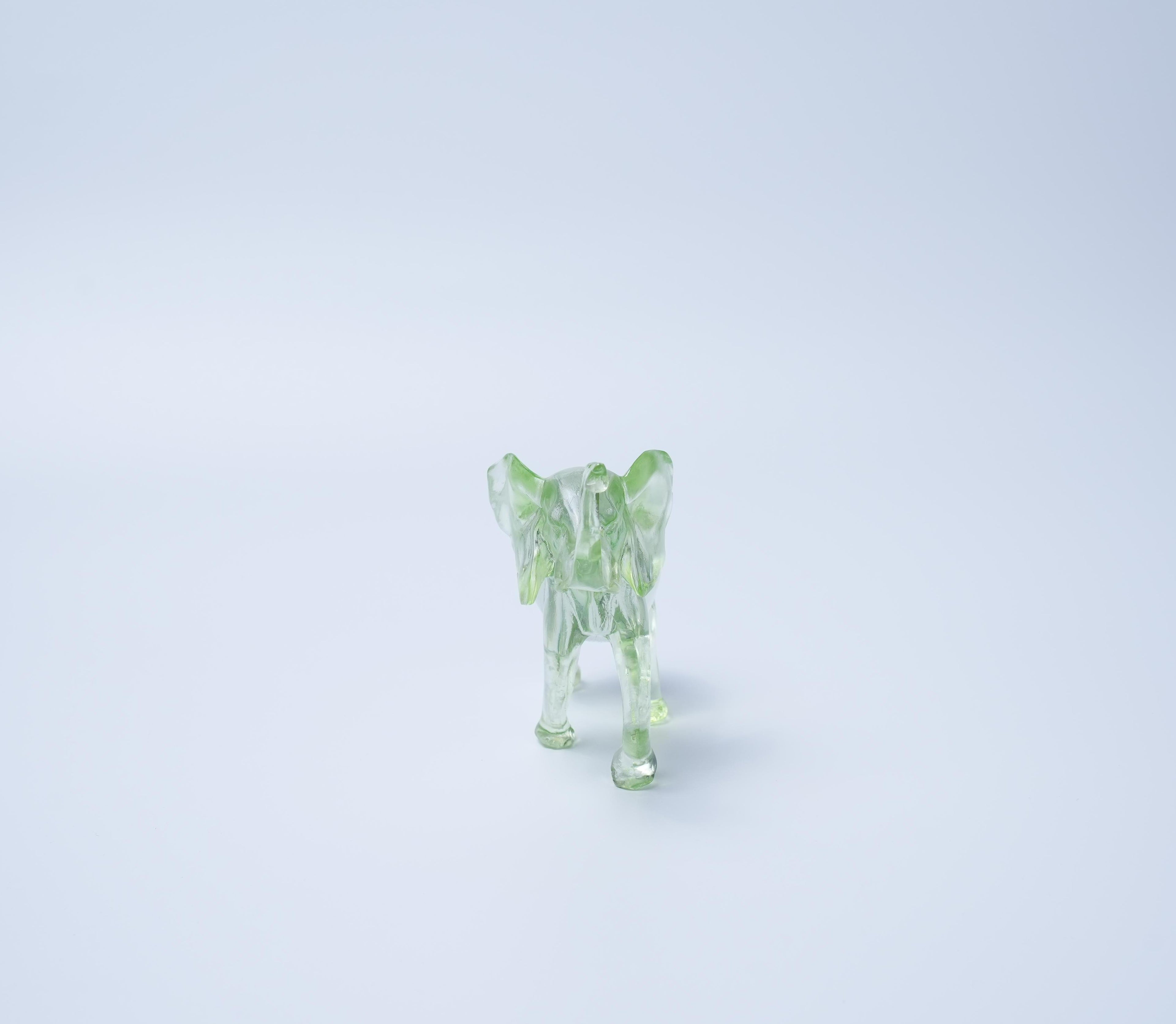 Green Resin Elephant Figurine Modern Home Décor Sculpture