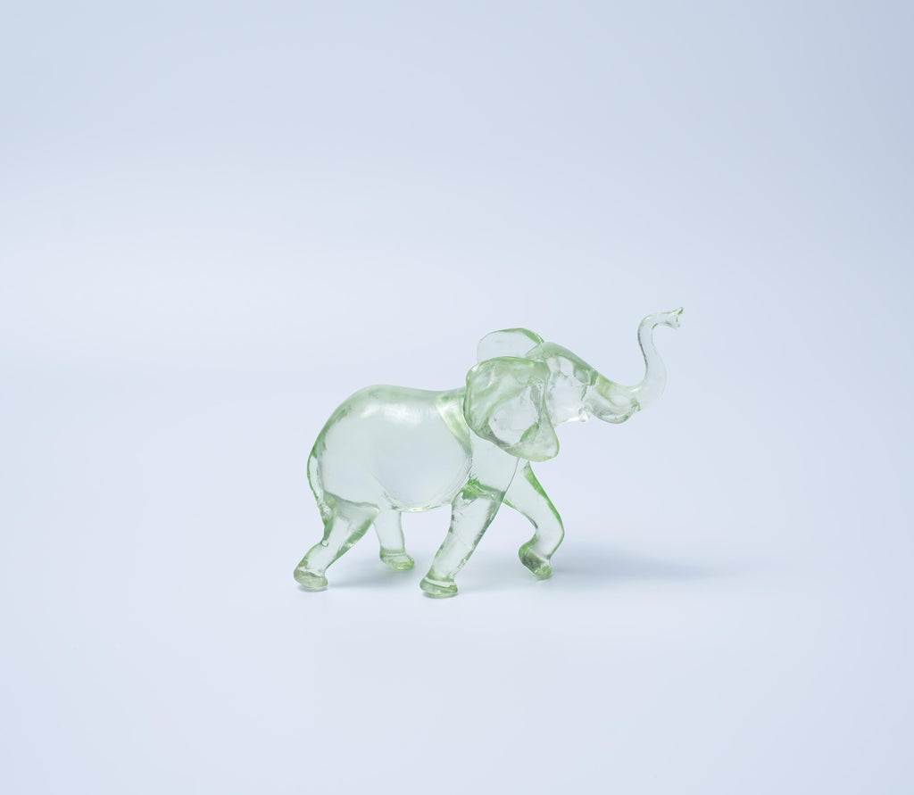 Green Resin Elephant Figurine Modern Home Décor Sculpture