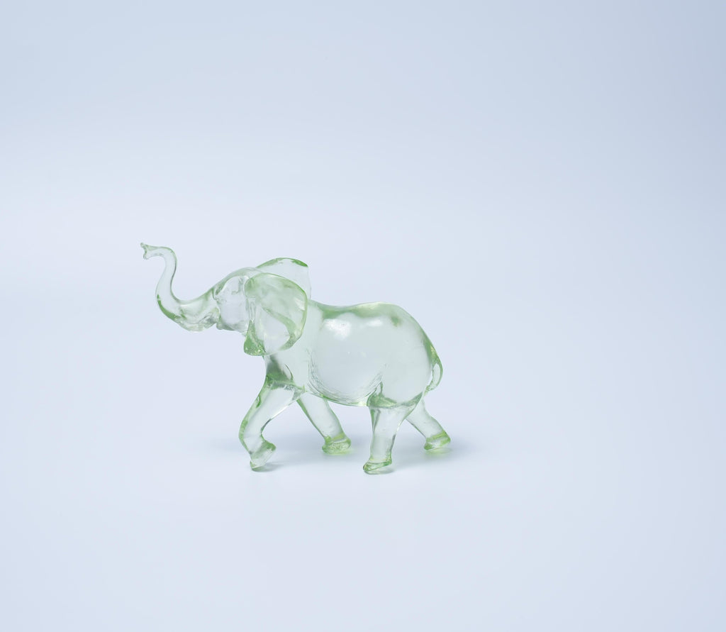 Green Resin Elephant Figurine Modern Home Décor Sculpture
