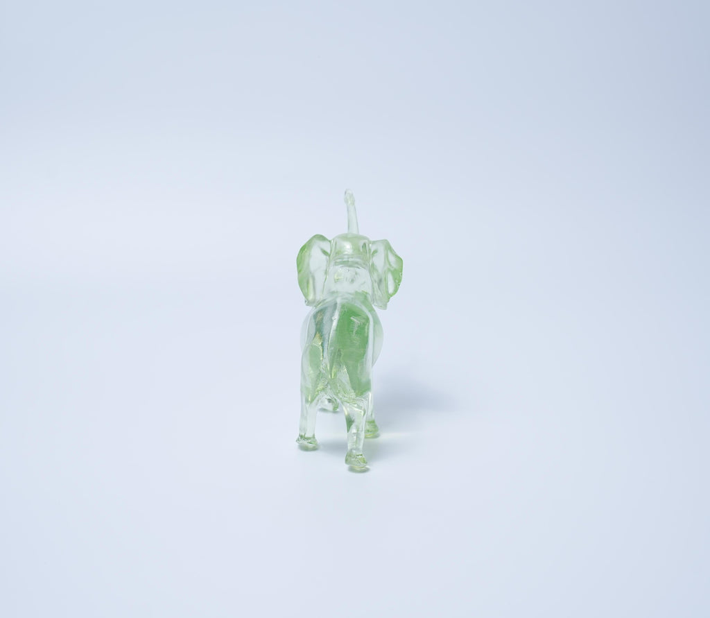 Green Resin Elephant Figurine Modern Home Décor Sculpture