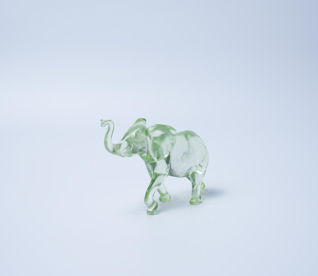 Green Resin Elephant Figurine Modern Home Décor Sculpture