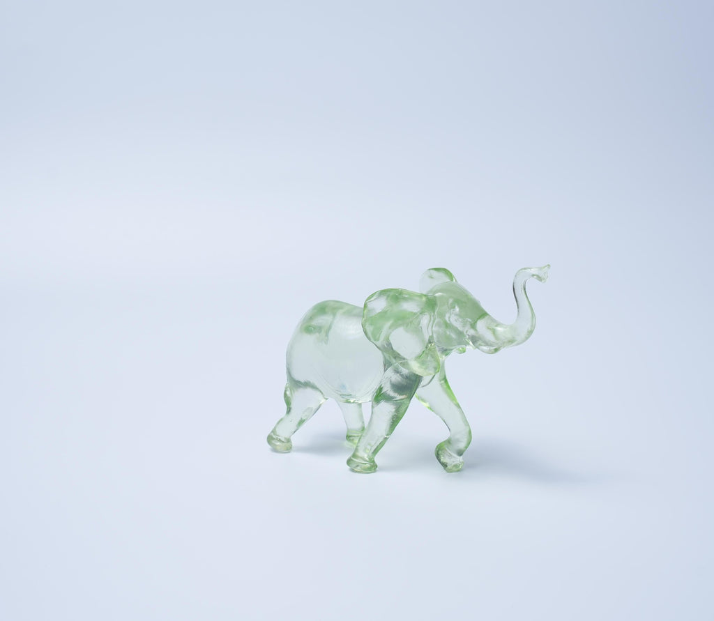 Green Resin Elephant Figurine Modern Home Décor Sculpture