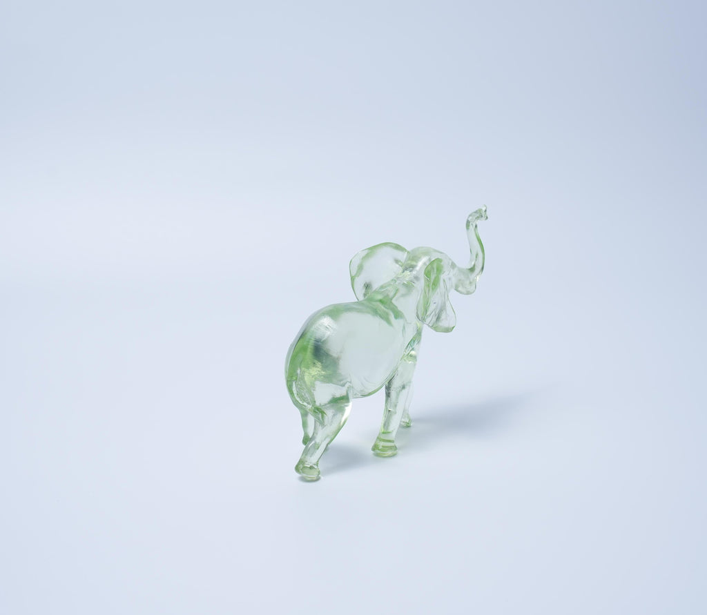 Green Resin Elephant Figurine Modern Home Décor Sculpture