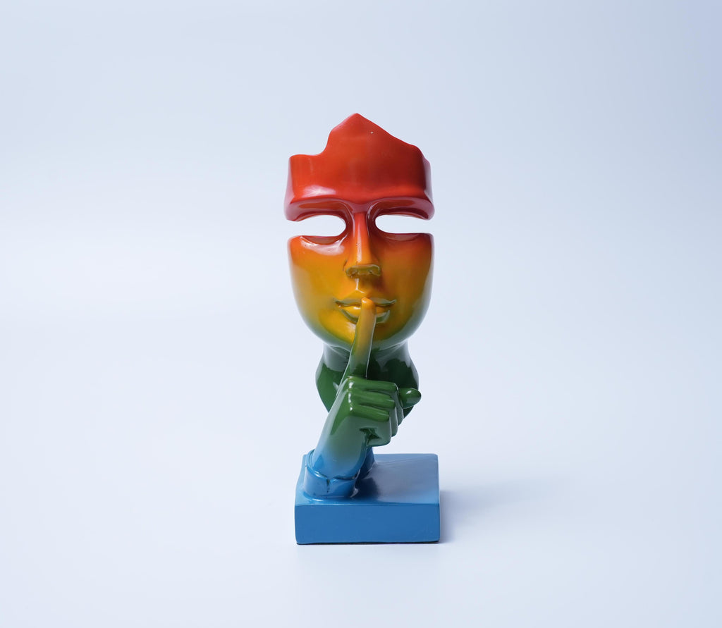 Modern Rainbow Silent Face Sculpture Modern Abstract Decor