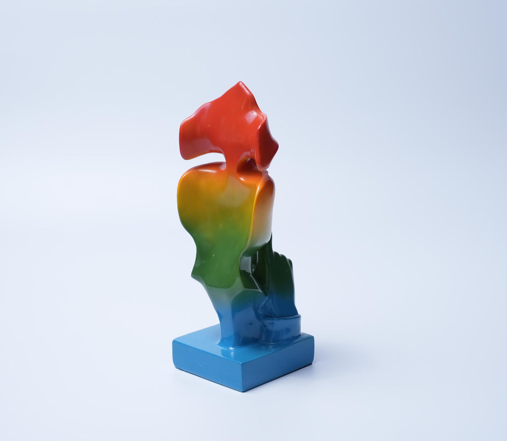 Modern Rainbow Silent Face Sculpture Modern Abstract Decor