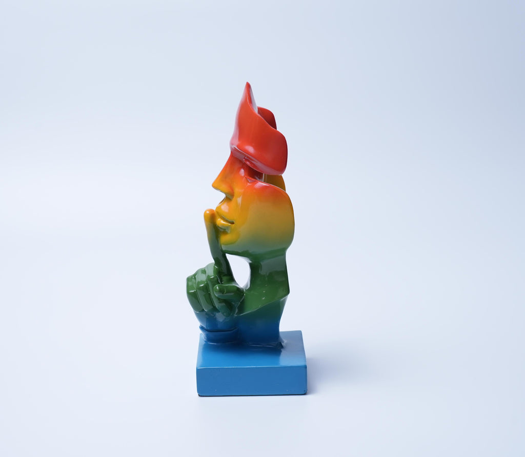 Modern Rainbow Silent Face Sculpture Modern Abstract Decor