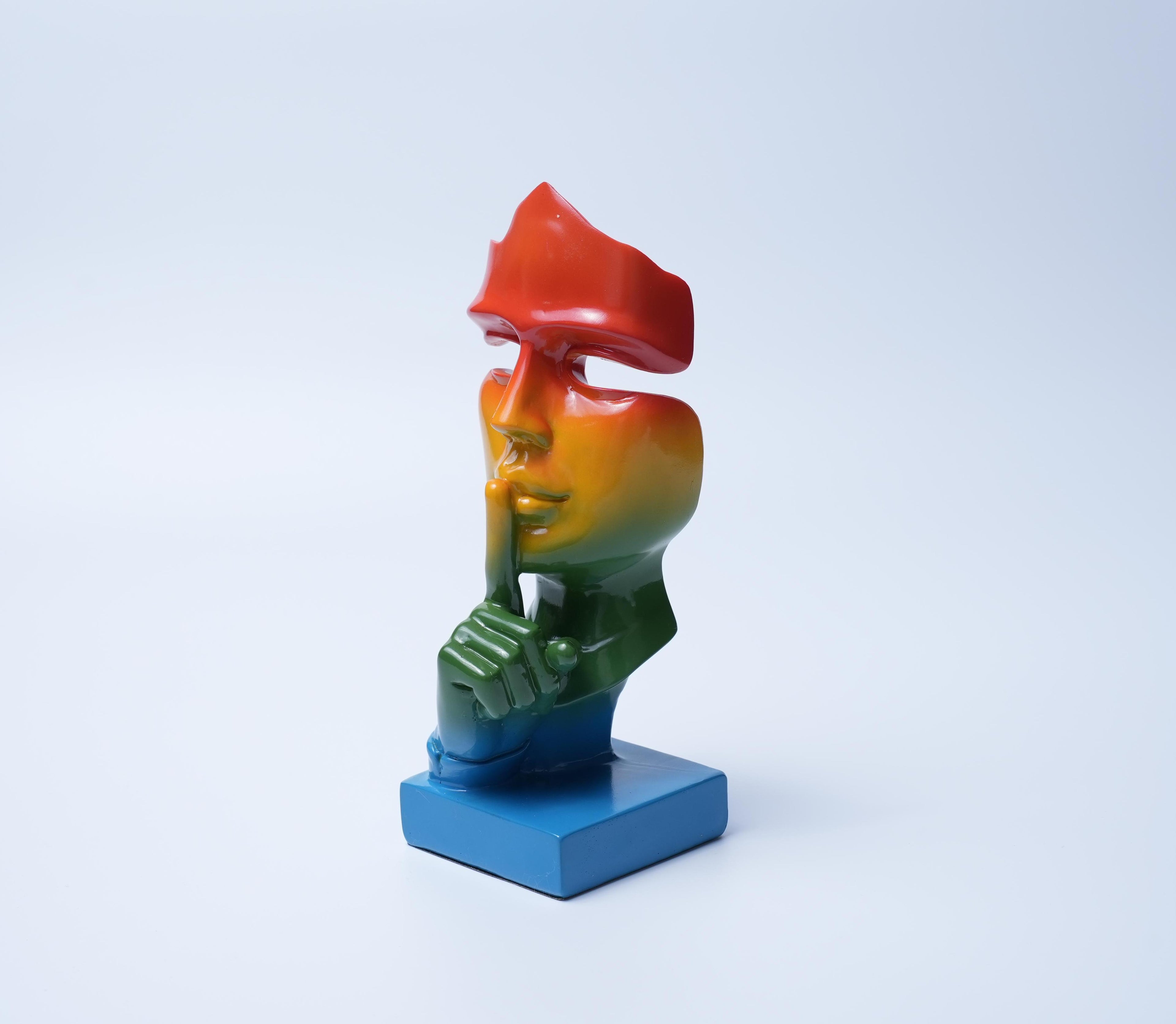Modern Rainbow Silent Face Sculpture Modern Abstract Decor