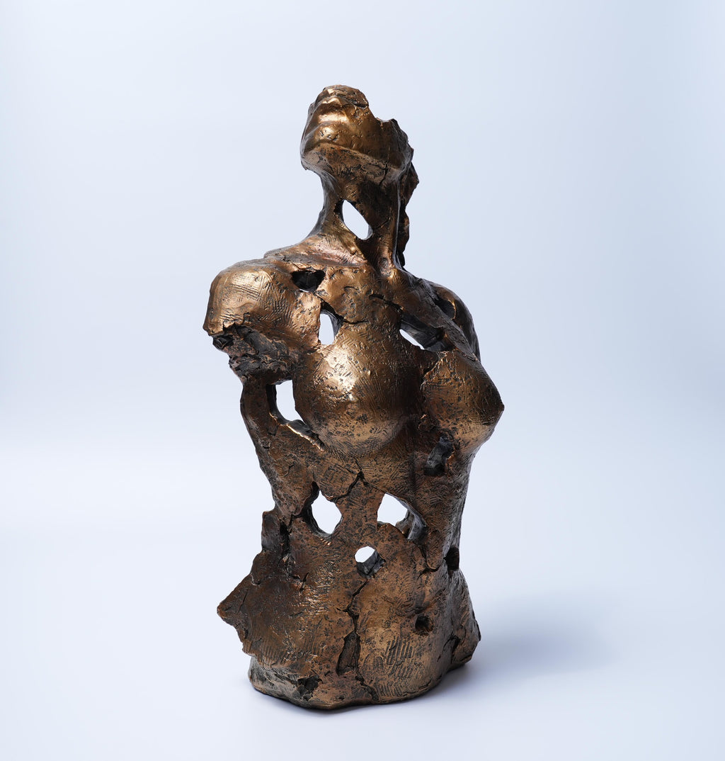 Abstract Gold Torso Sculpture Modern Art Decor
