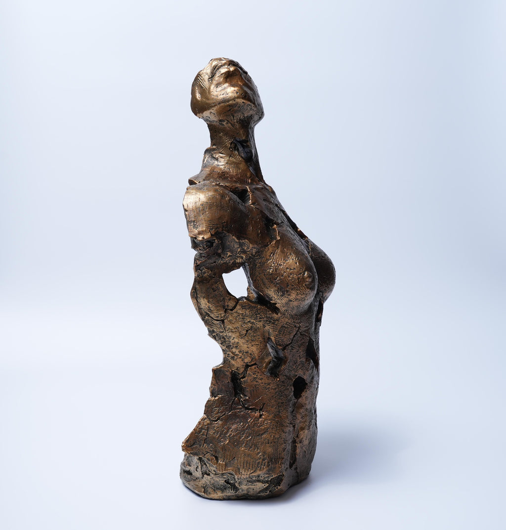 Abstract Gold Torso Sculpture Modern Art Decor