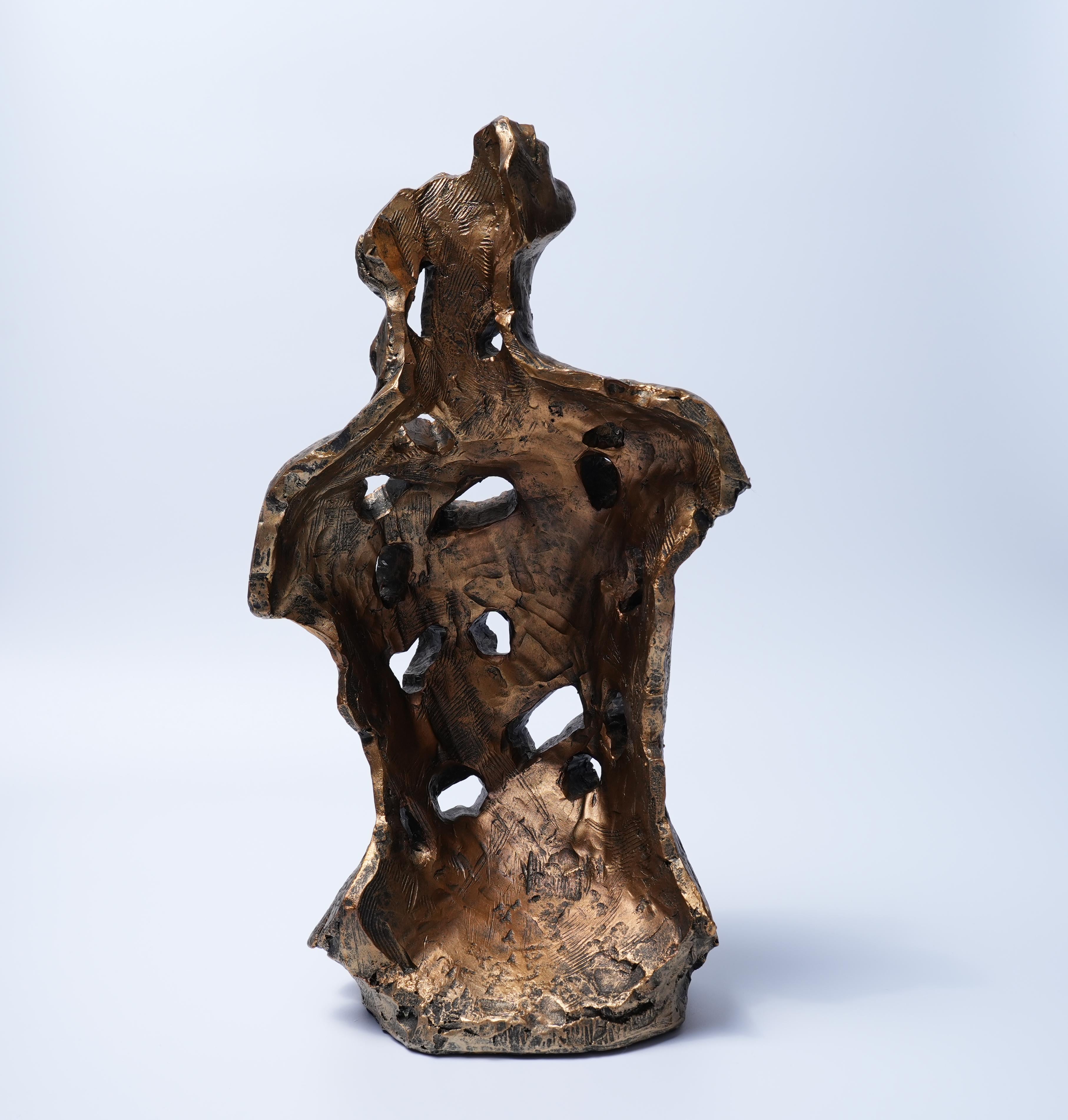 Abstract Gold Torso Sculpture Modern Art Decor