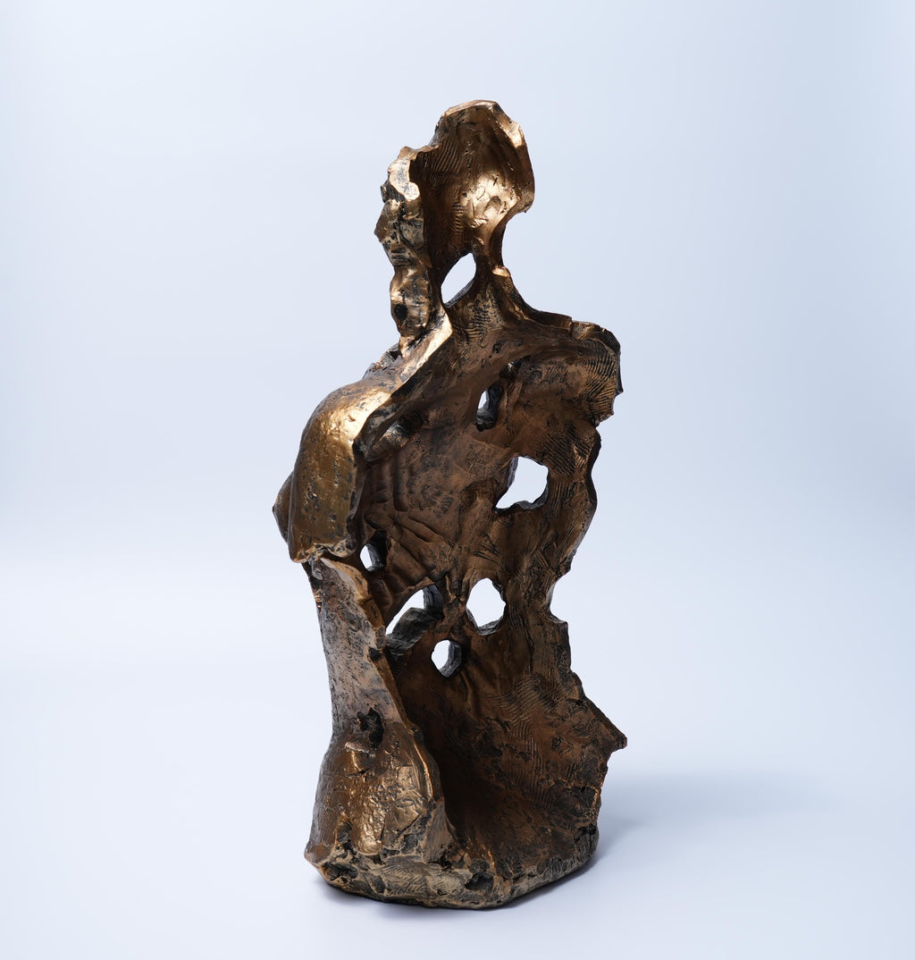 Abstract Gold Torso Sculpture Modern Art Decor