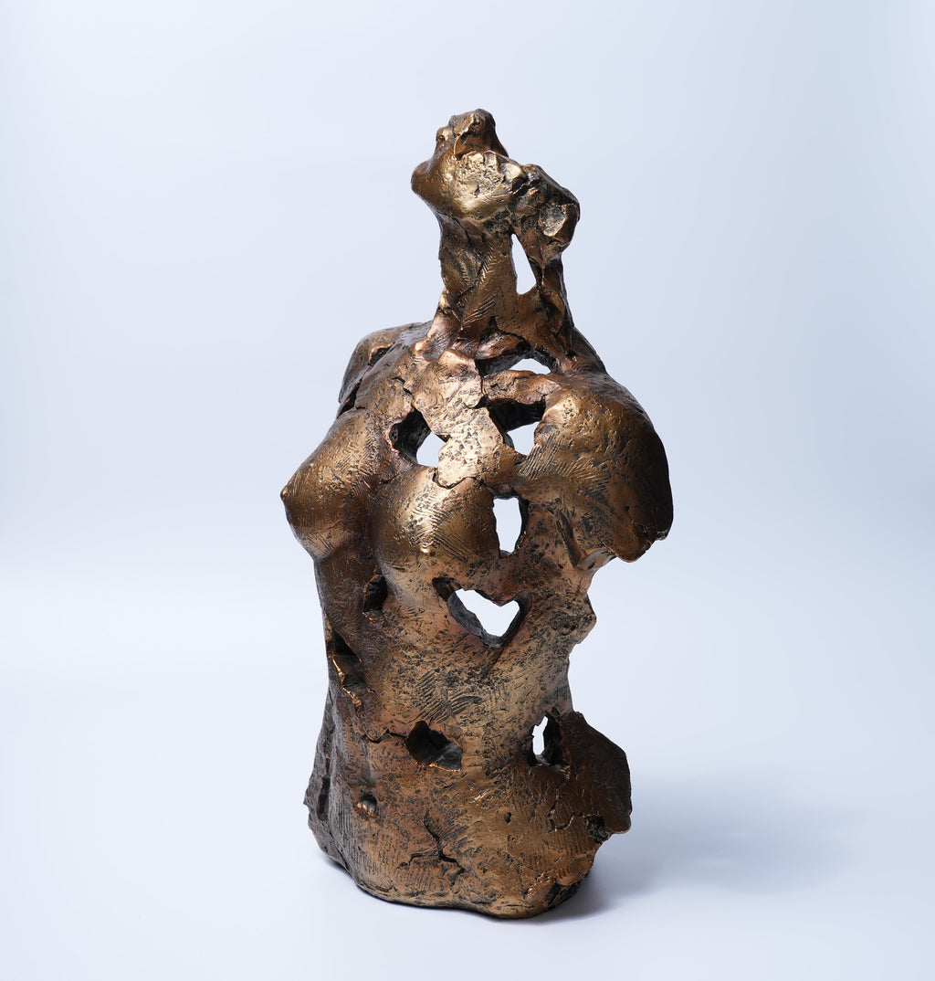 Abstract Gold Torso Sculpture Modern Art Decor
