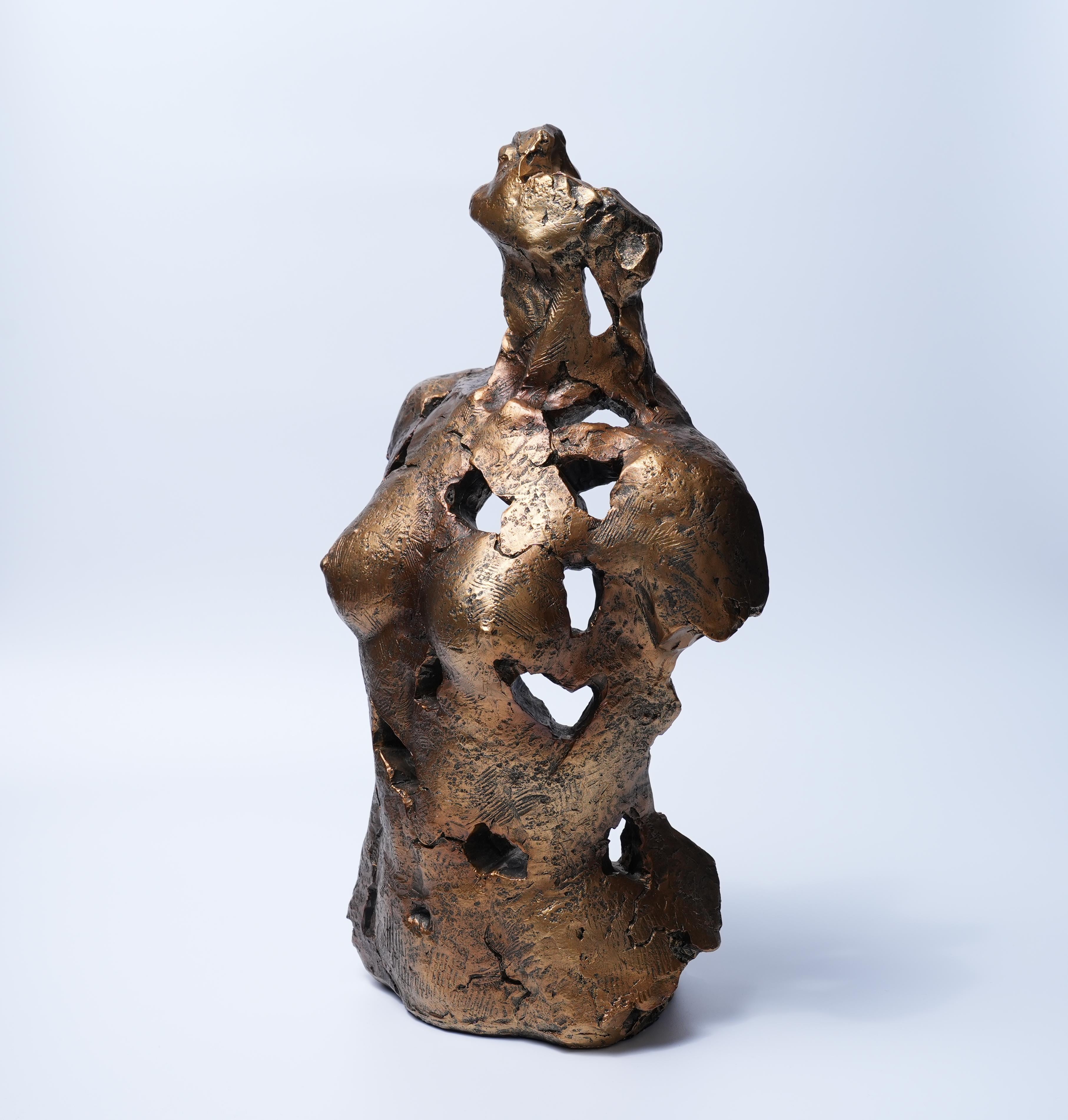 Abstract Gold Torso Sculpture Modern Art Decor
