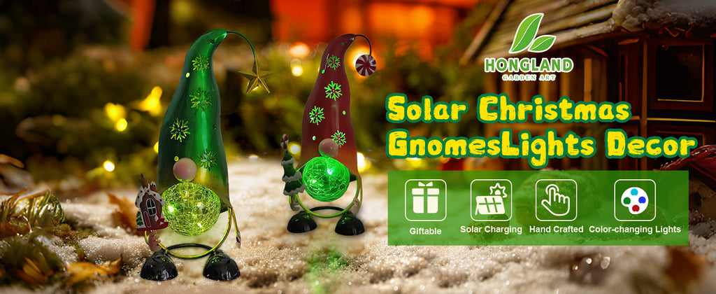 Solar Gnome Christmas Decor with Color Changing Lights