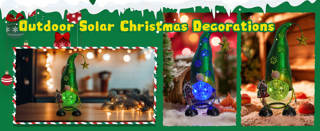 Solar Gnome Christmas Decor with Color Changing Lights
